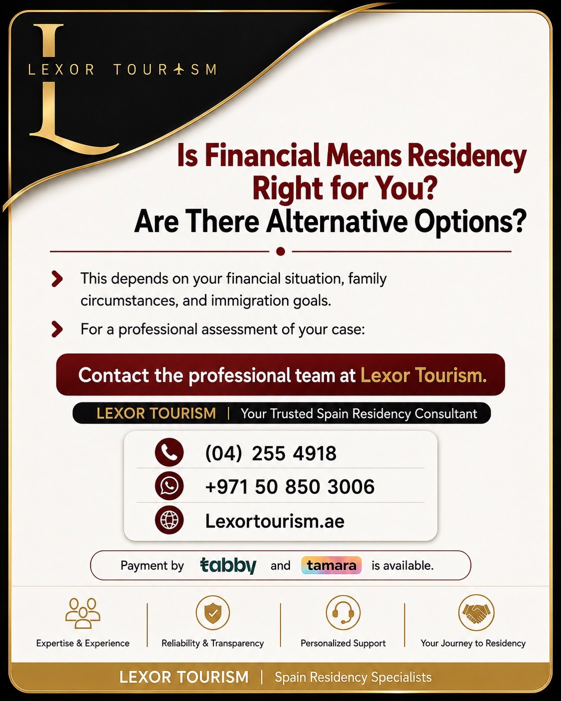 Financial means residency options